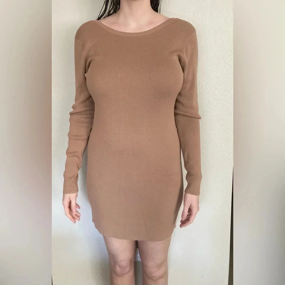 NWT Nordstrom Open Edit Knit Open Back Sweater Dr… - image 2